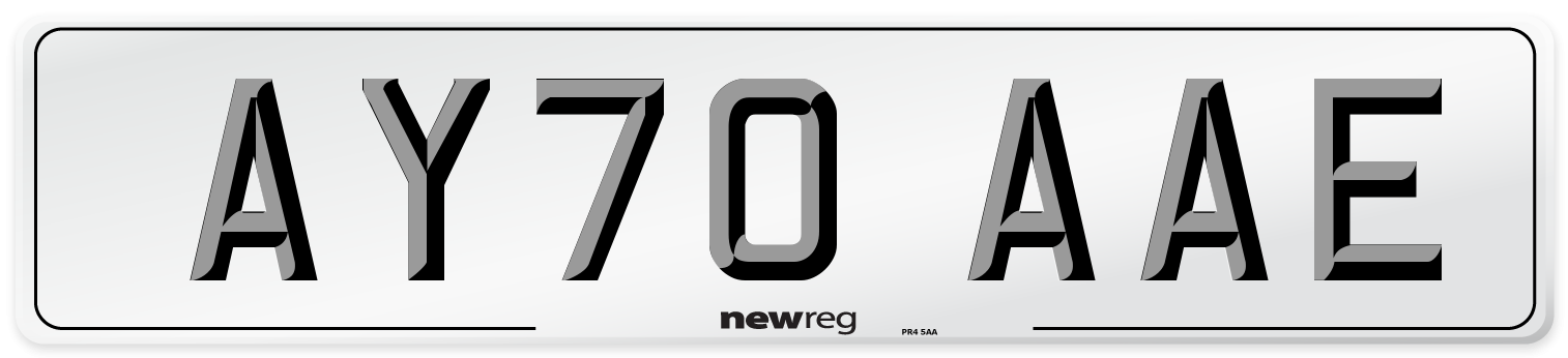 AY70 AAE Front Number Plate