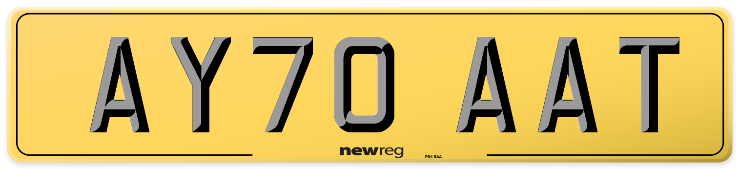 AY70 AAT Rear Number Plate
