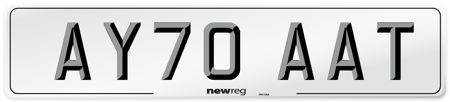 AY70 AAT Front Number Plate