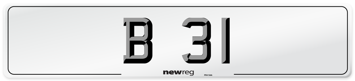 B 31 Front Number Plate