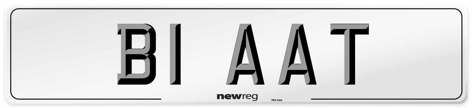 B1 AAT Front Number Plate