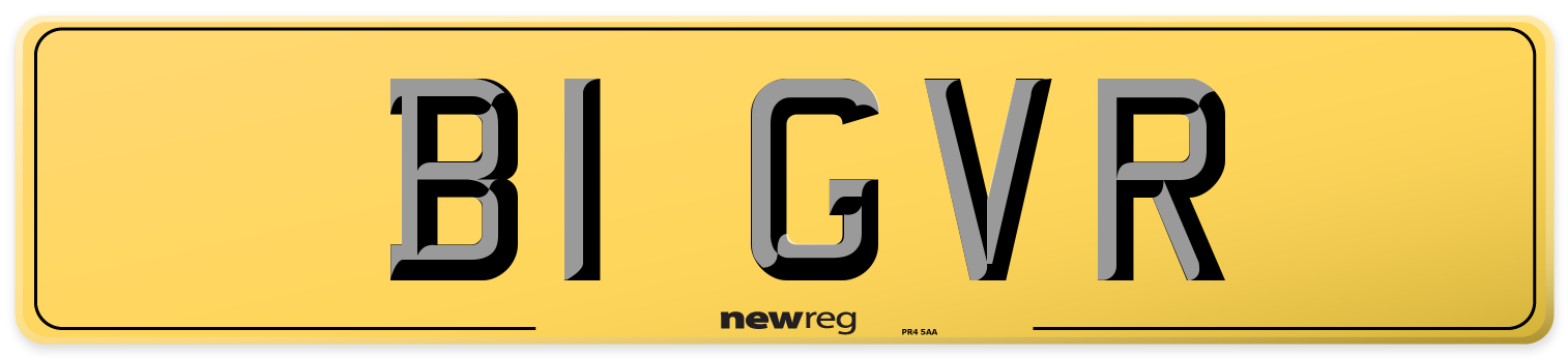 B1 GVR Rear Number Plate