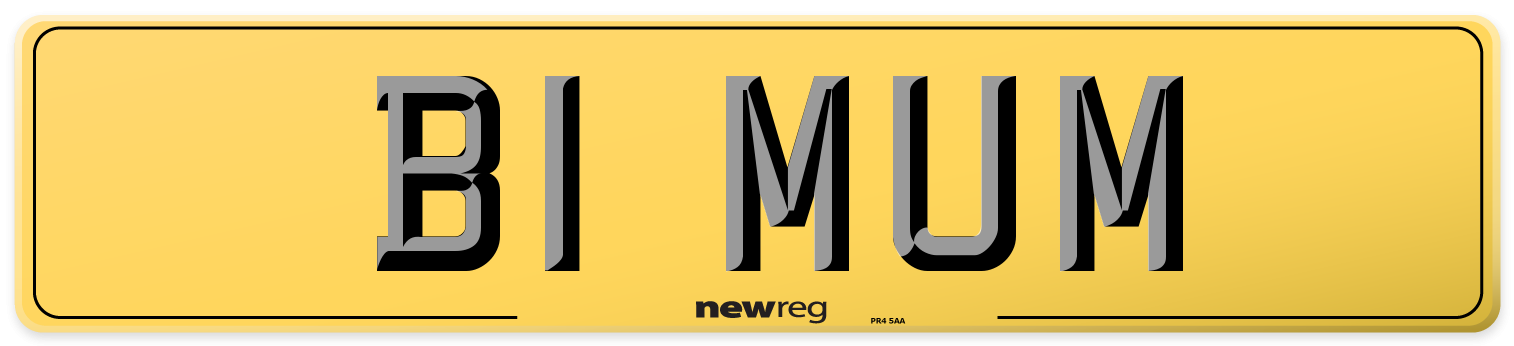 B1 MUM Rear Number Plate