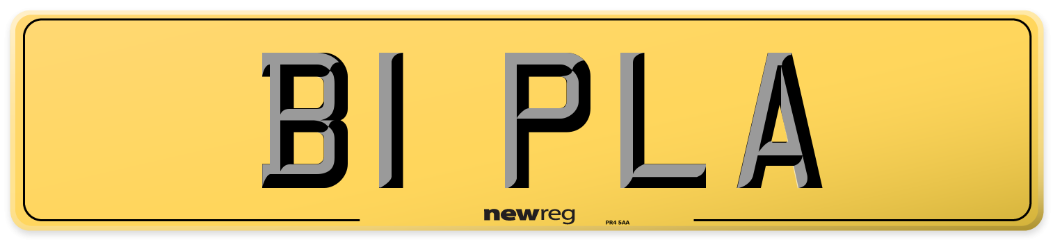 B1 PLA Rear Number Plate