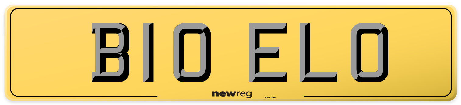 B10 ELO Rear Number Plate