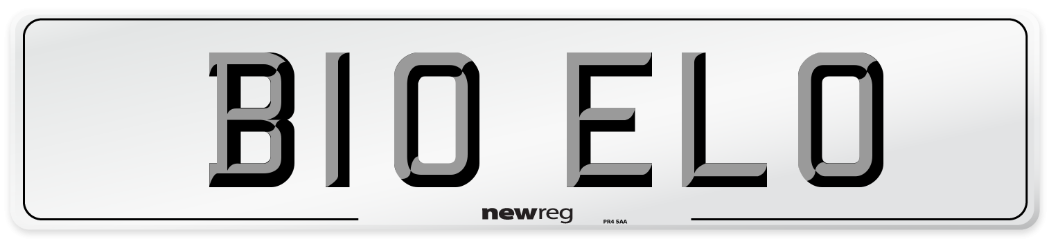 B10 ELO Front Number Plate