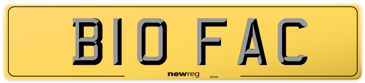 B10 FAC Rear Number Plate