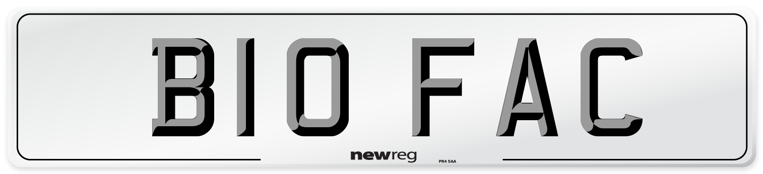B10 FAC Front Number Plate