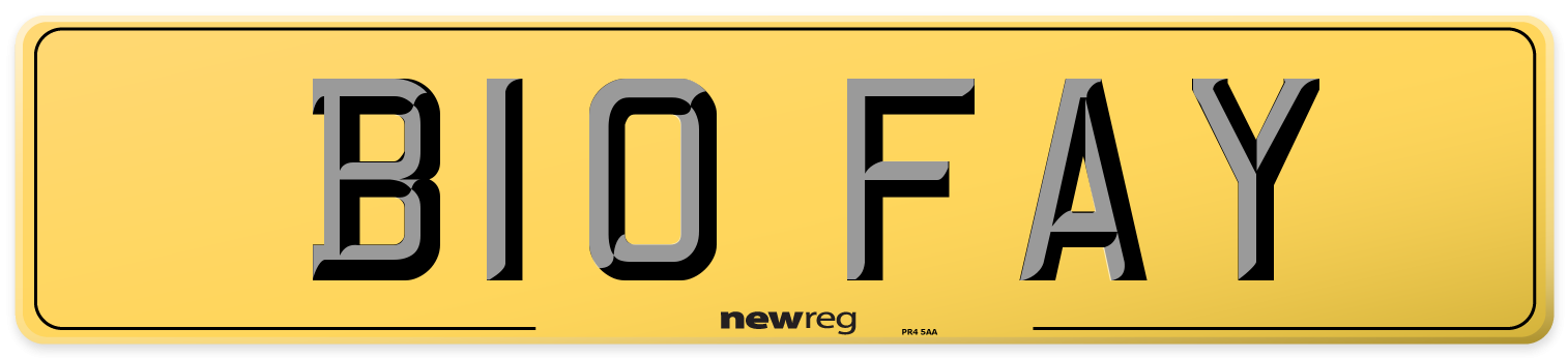B10 FAY Rear Number Plate