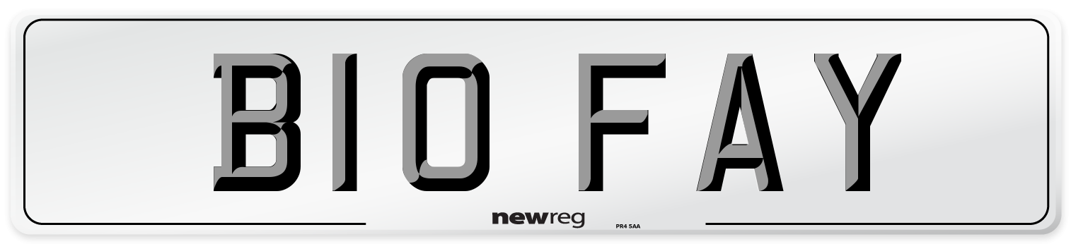 B10 FAY Front Number Plate