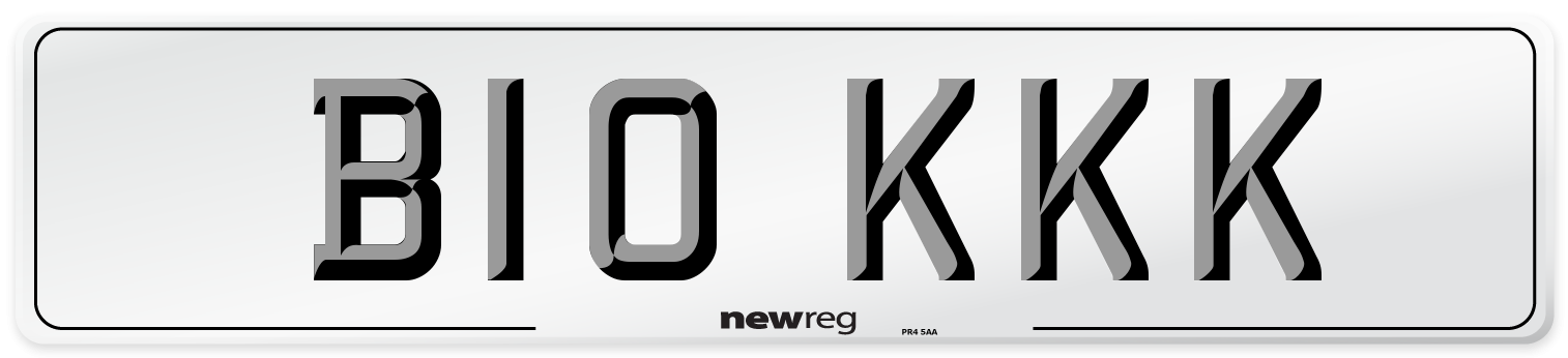 B10 KKK Front Number Plate