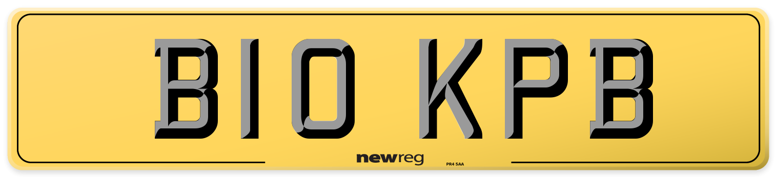 B10 KPB Rear Number Plate