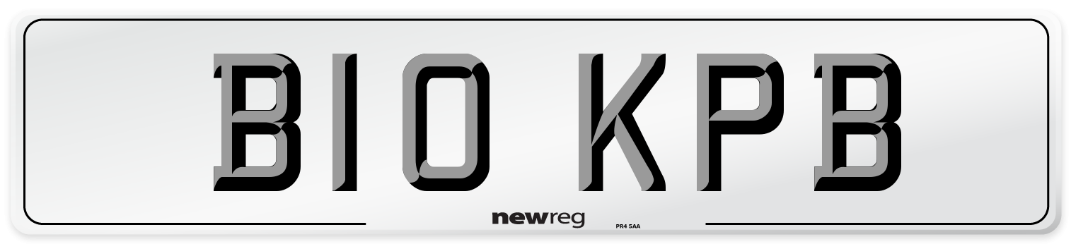 B10 KPB Front Number Plate