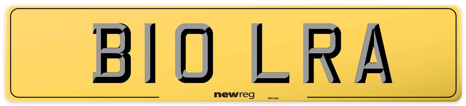 B10 LRA Rear Number Plate
