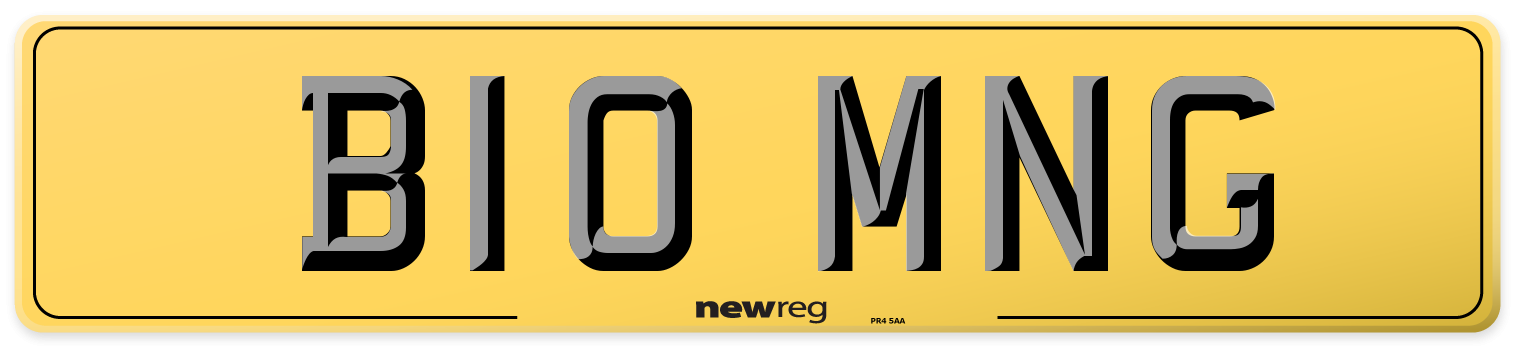 B10 MNG Rear Number Plate