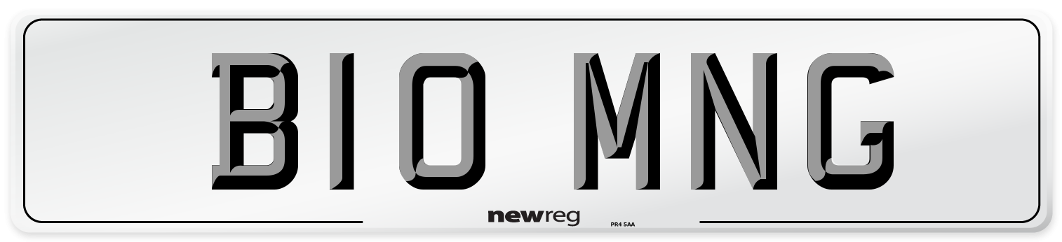 B10 MNG Front Number Plate