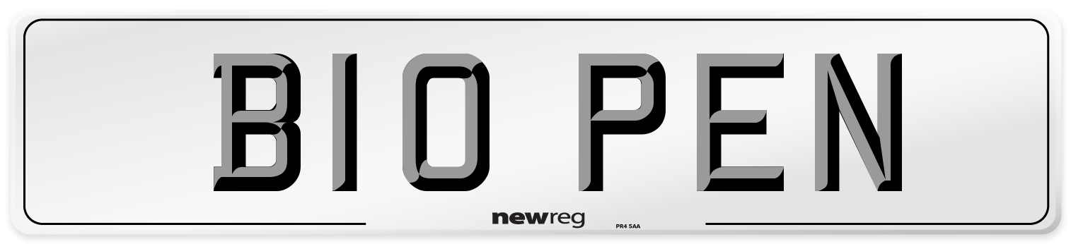 B10 PEN Front Number Plate
