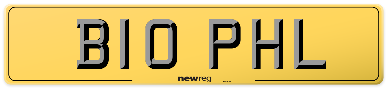 B10 PHL Rear Number Plate