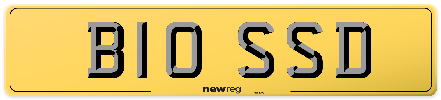 B10 SSD Rear Number Plate