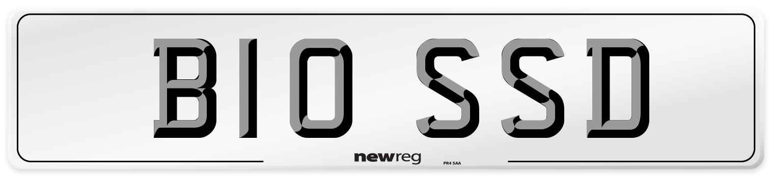 B10 SSD Front Number Plate
