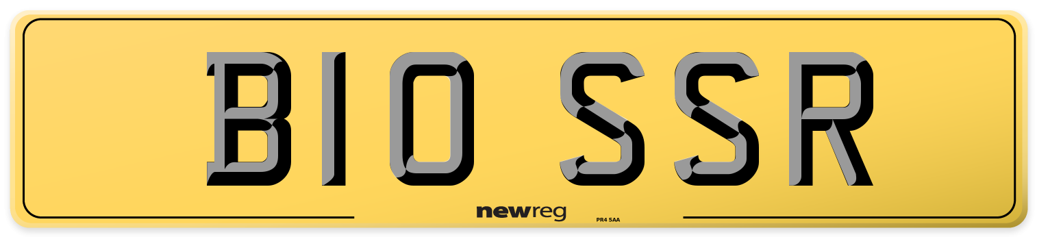 B10 SSR Rear Number Plate