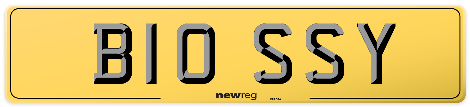 B10 SSY Rear Number Plate