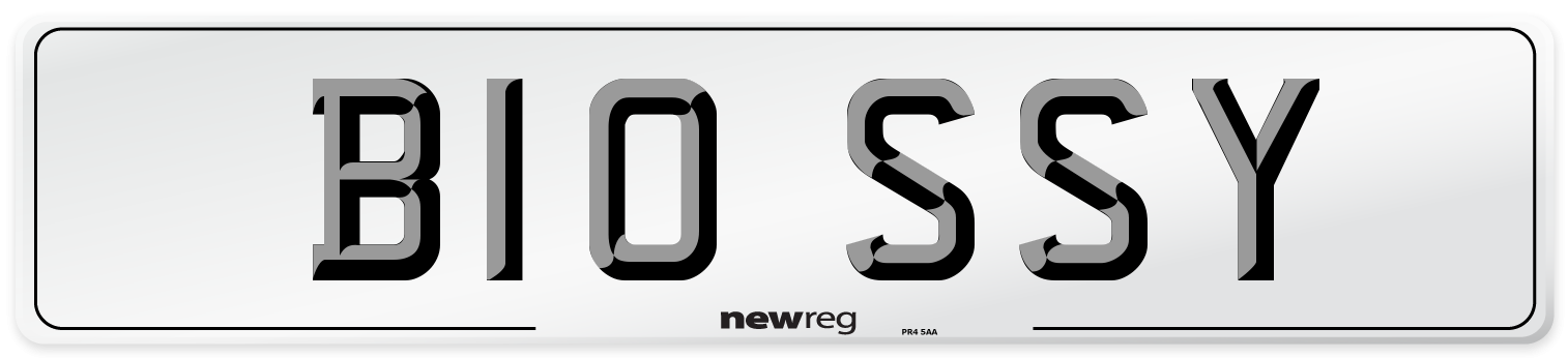 B10 SSY Front Number Plate