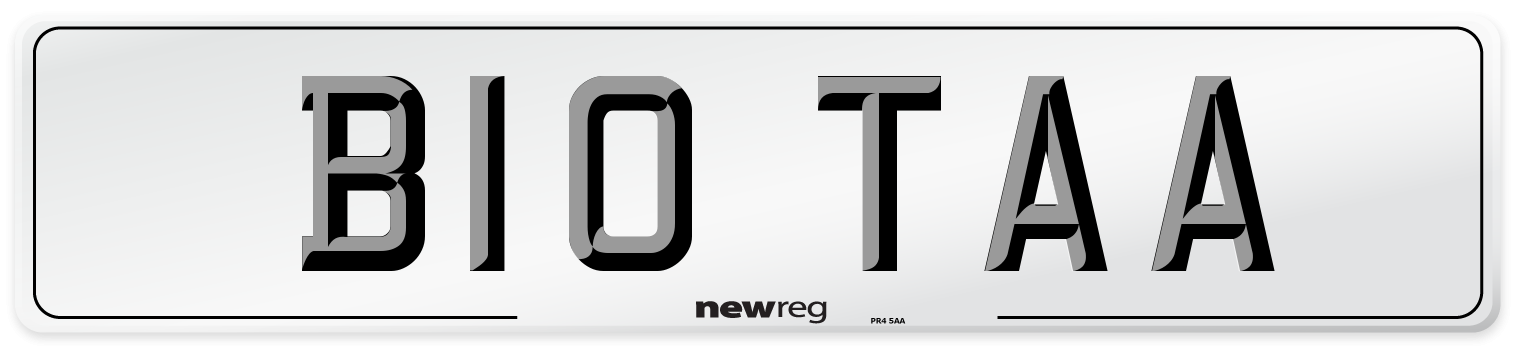 B10 TAA Front Number Plate