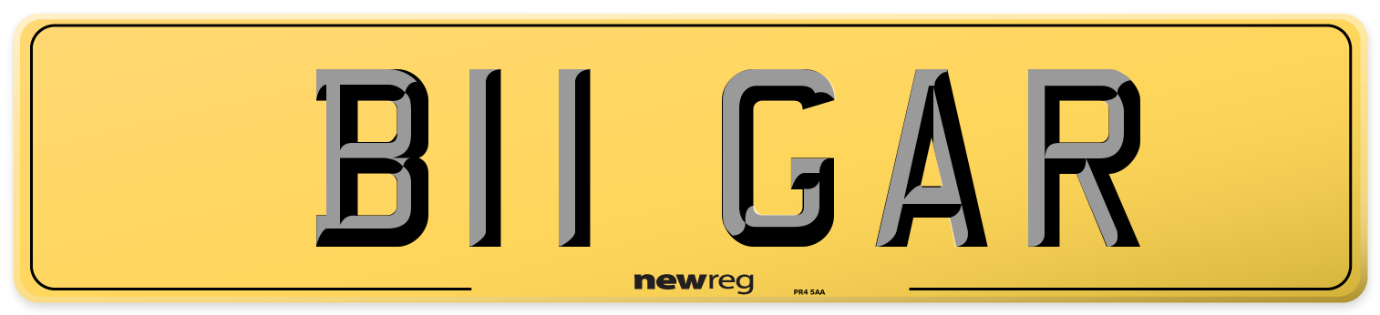 B11 GAR Rear Number Plate