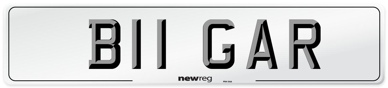 B11 GAR Front Number Plate