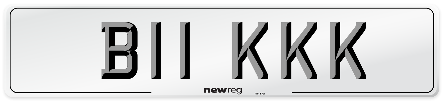 B11 KKK Front Number Plate