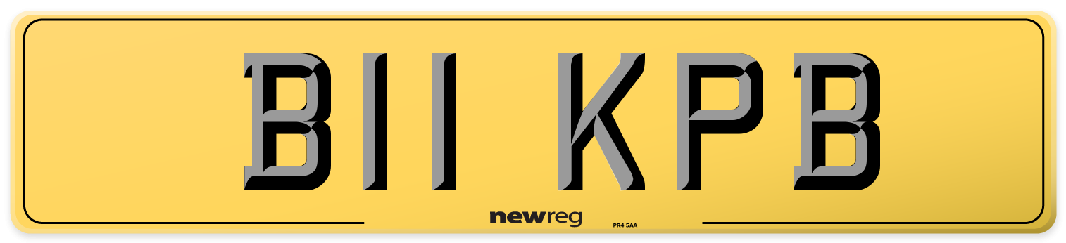 B11 KPB Rear Number Plate