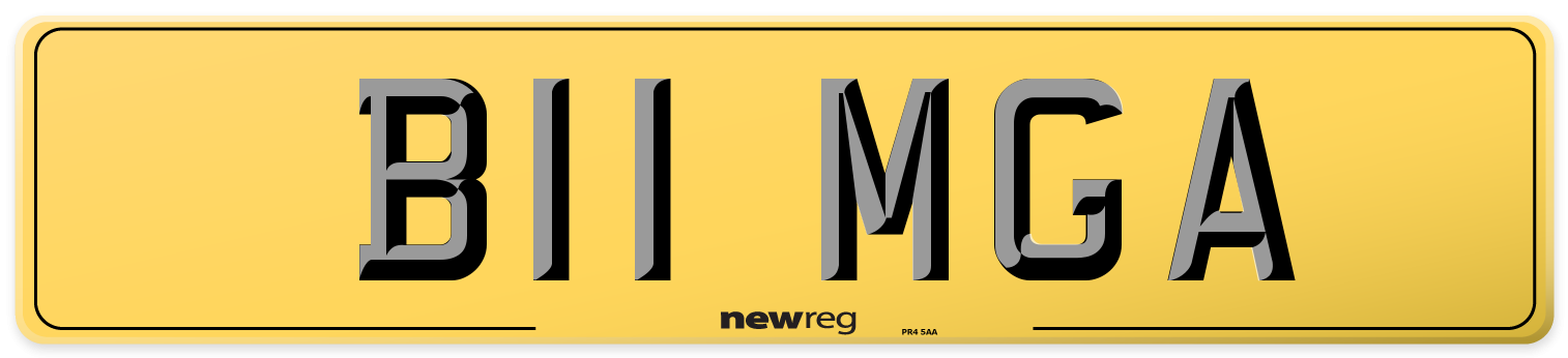 B11 MGA Rear Number Plate