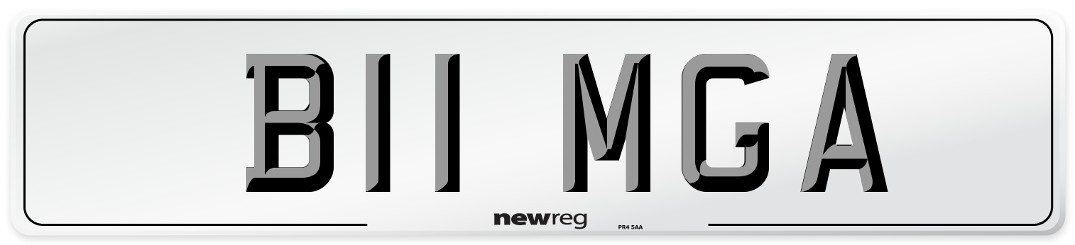 B11 MGA Front Number Plate