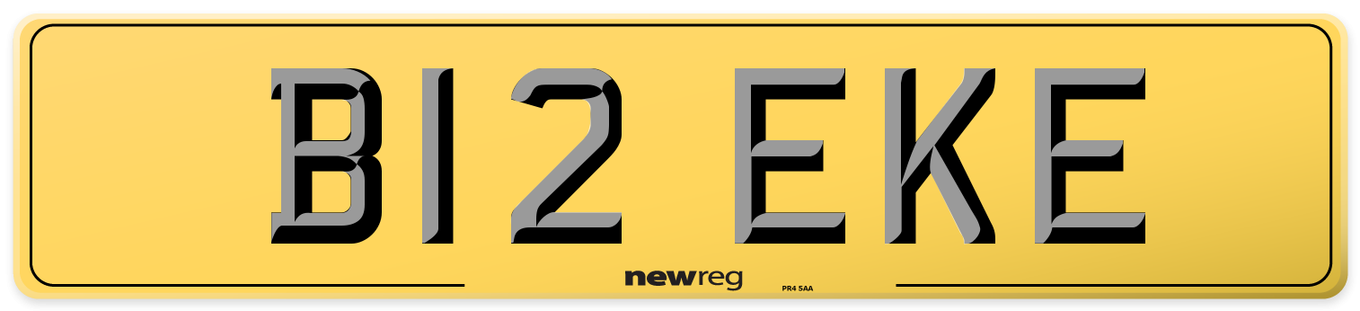 B12 EKE Rear Number Plate