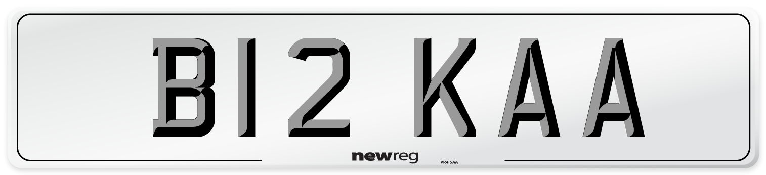 B12 KAA Front Number Plate