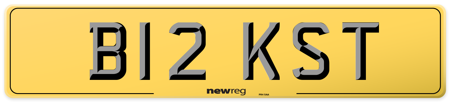 B12 KST Rear Number Plate