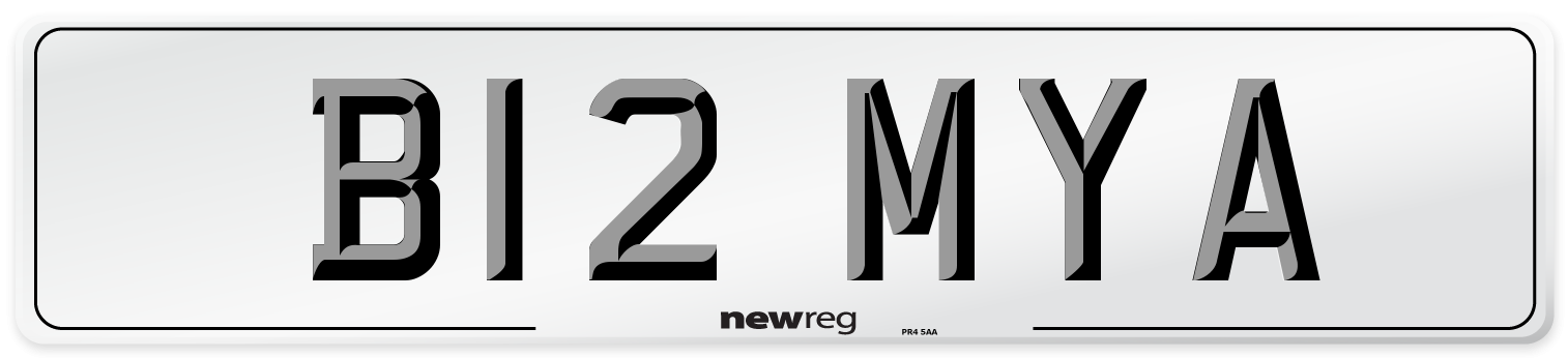 B12 MYA Front Number Plate