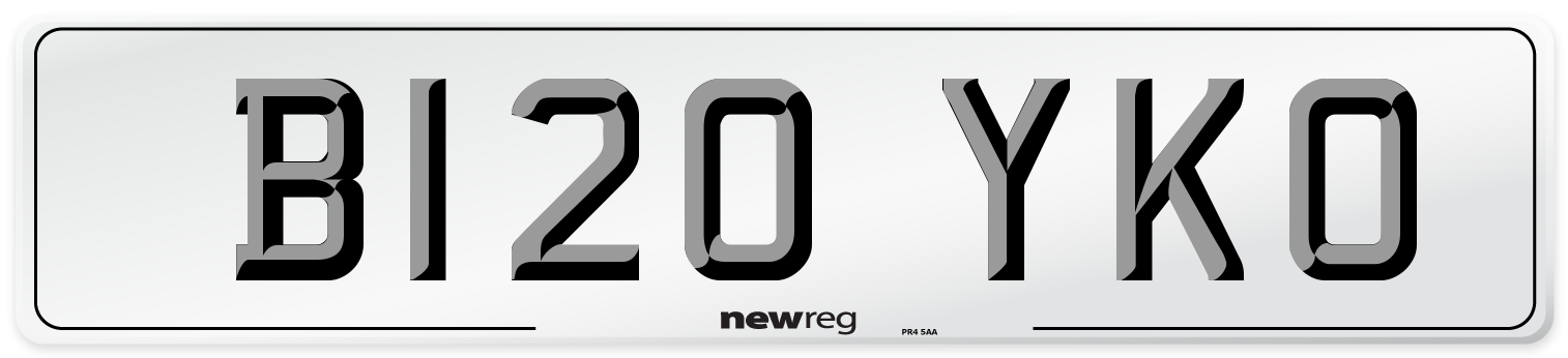 B120 YKO Front Number Plate