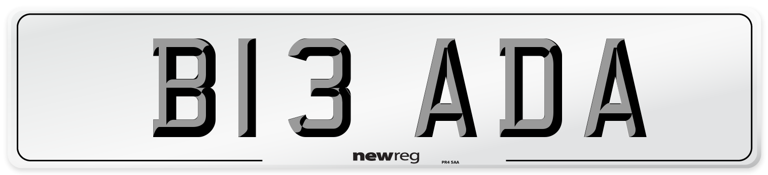 B13 ADA Front Number Plate