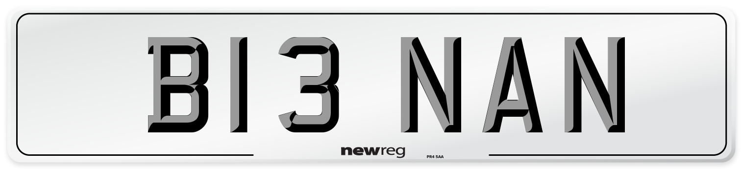 B13 NAN Front Number Plate