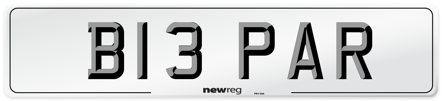 B13 PAR Front Number Plate