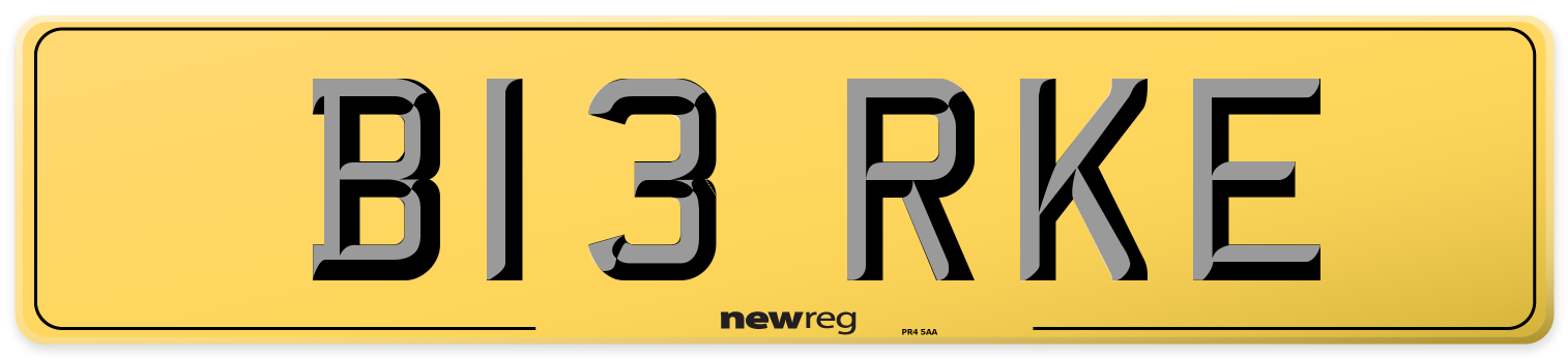 B13 RKE Rear Number Plate