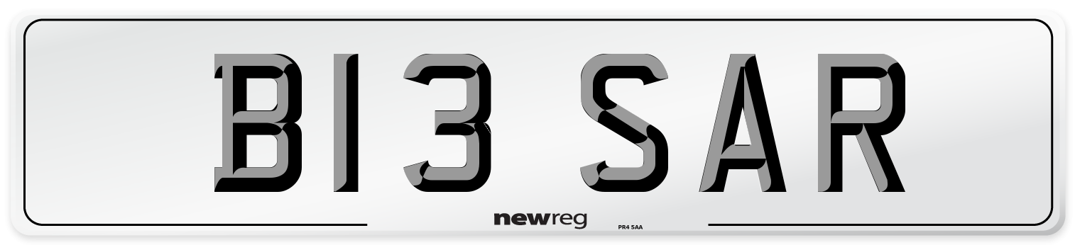 B13 SAR Front Number Plate