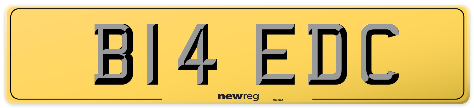 B14 EDC Rear Number Plate