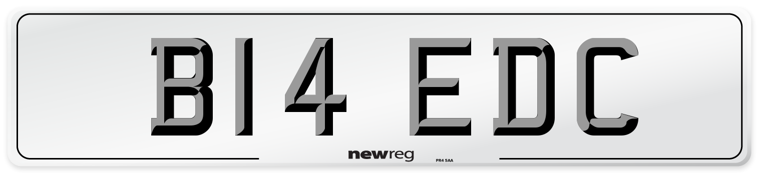 B14 EDC Front Number Plate