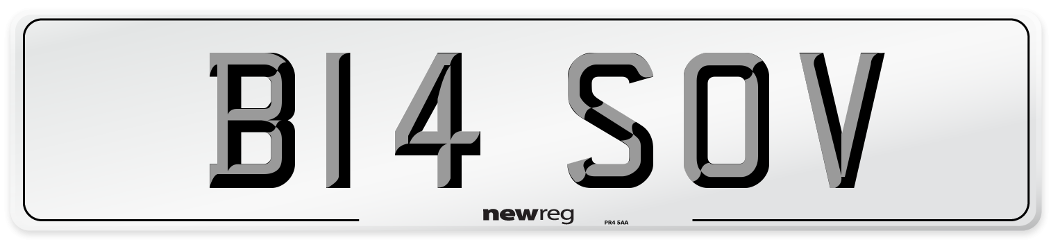 B14 SOV Front Number Plate