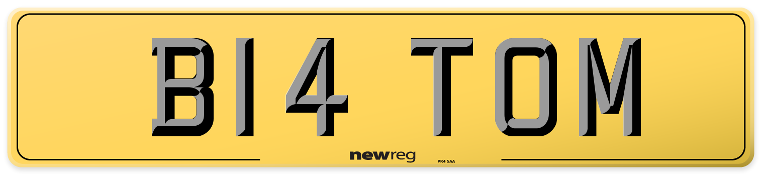B14 TOM Rear Number Plate