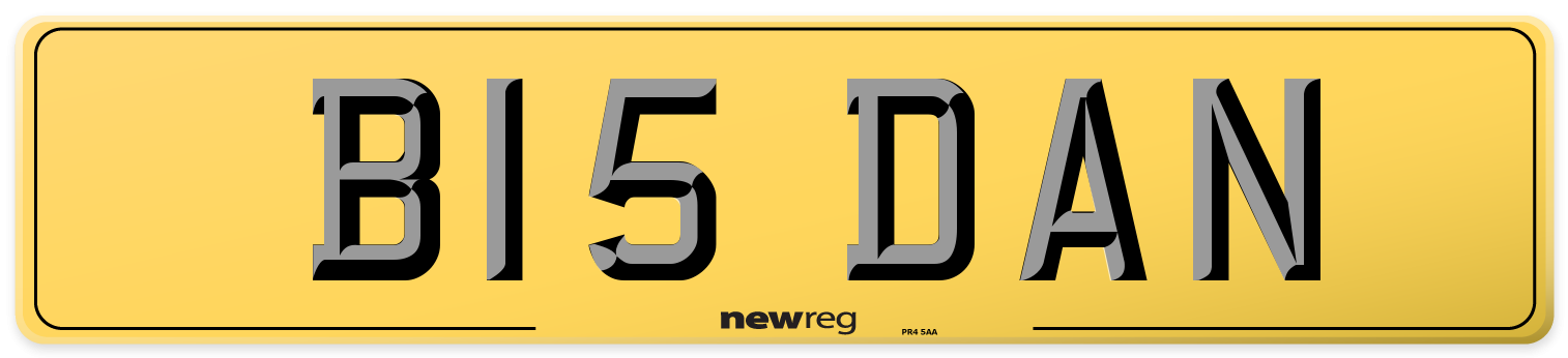 B15 DAN Rear Number Plate