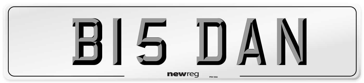 B15 DAN Front Number Plate